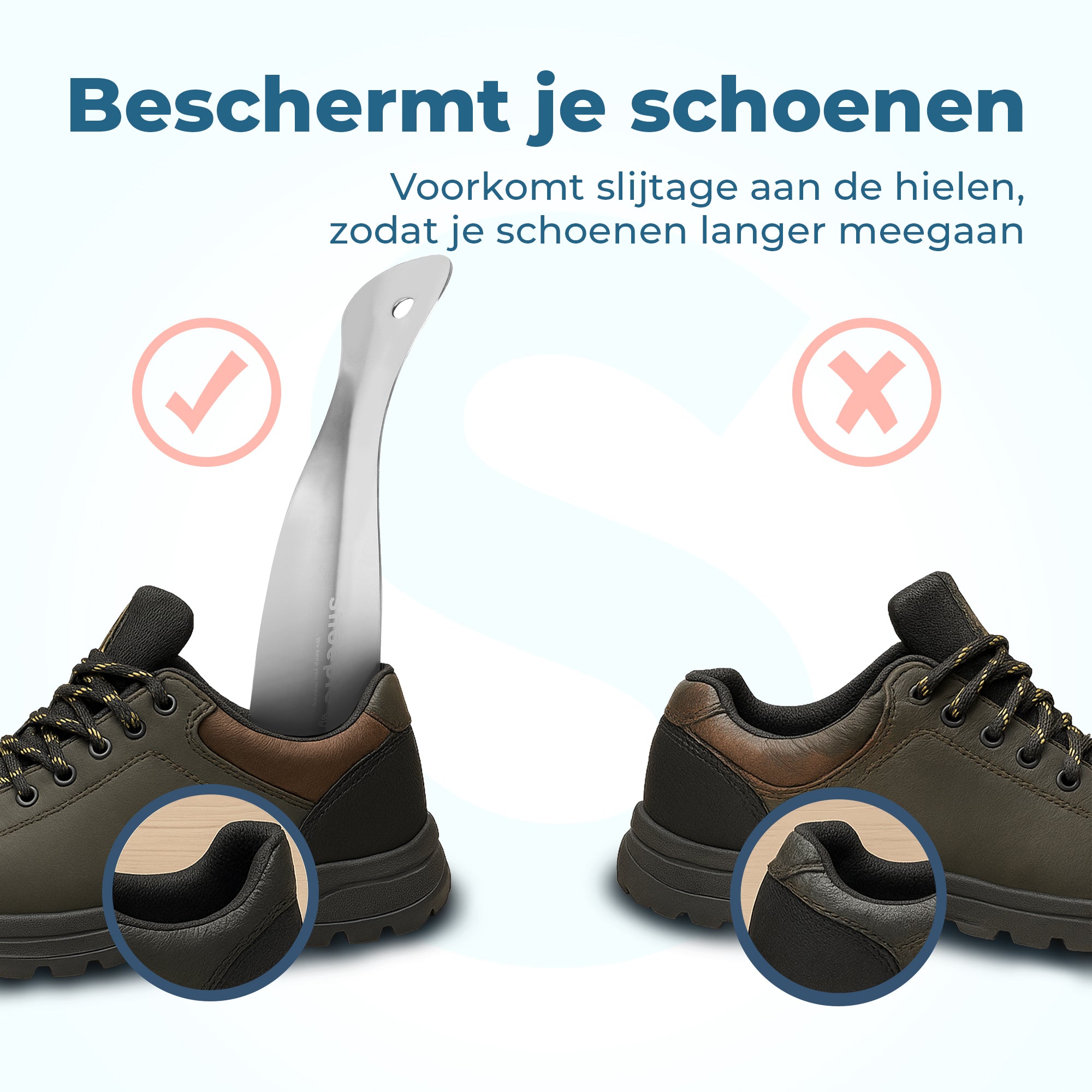 Shoeple Schoenlepel - 18,5cm Lang - RVS Duurzaam en extra sterk - Zilver