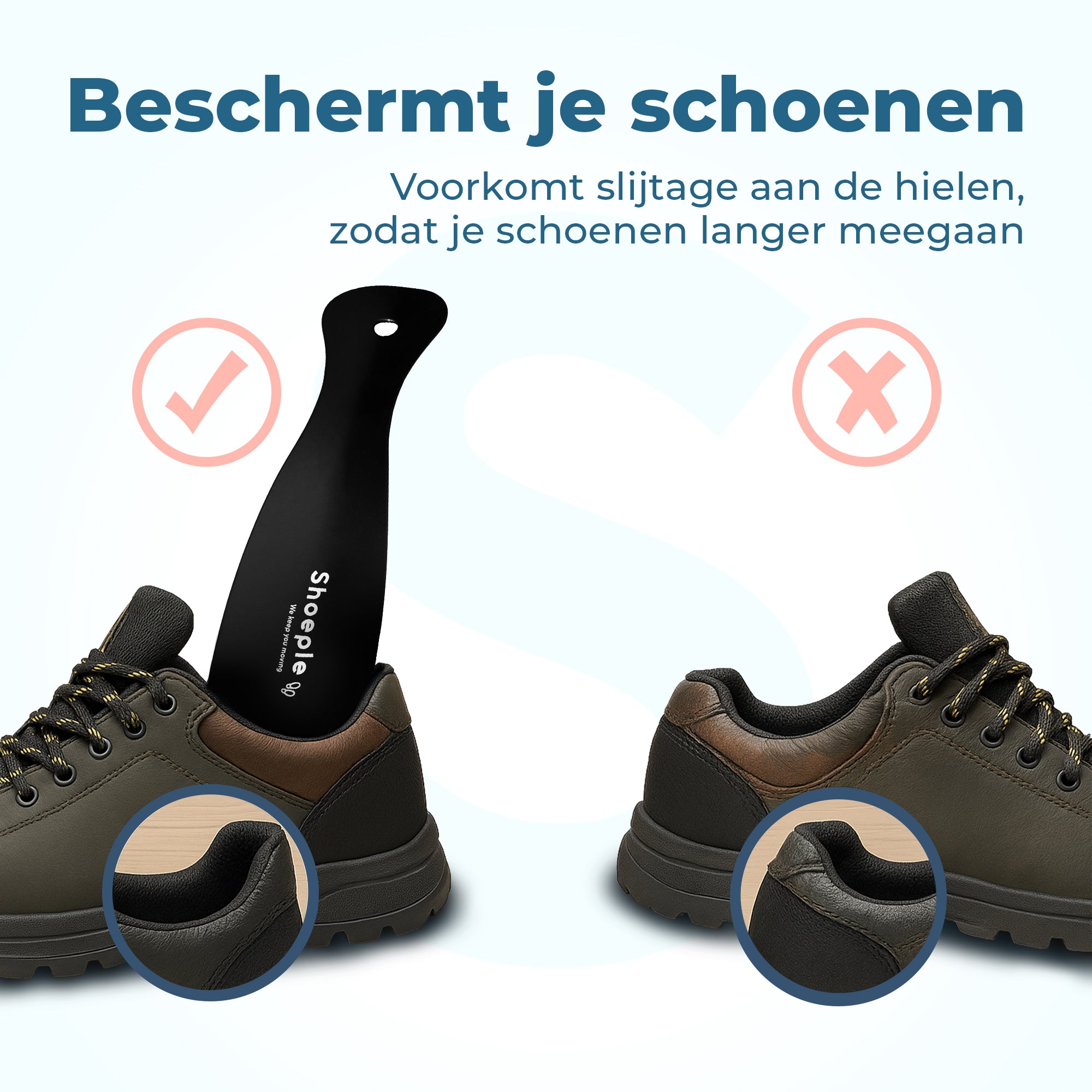Shoeple Schoenlepel - 18,5cm Lang - RVS Duurzaam en extra sterk - Zwart