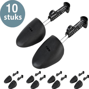 Shoeple Schoenspanner (10 stuks) Maat 38 t/m 45 - Schoenoprekker - Schoenvormer - Anti kreuk Sneaker - Zwart