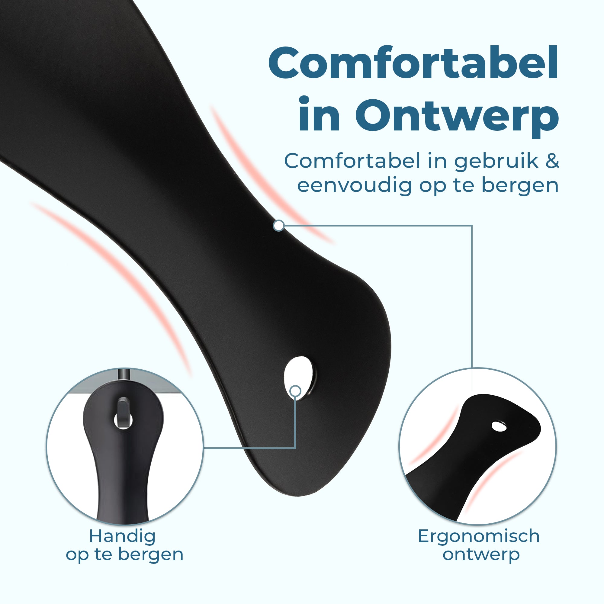 Shoeple Schoenlepel - 18,5cm Lang - RVS Duurzaam en extra sterk - Zwart