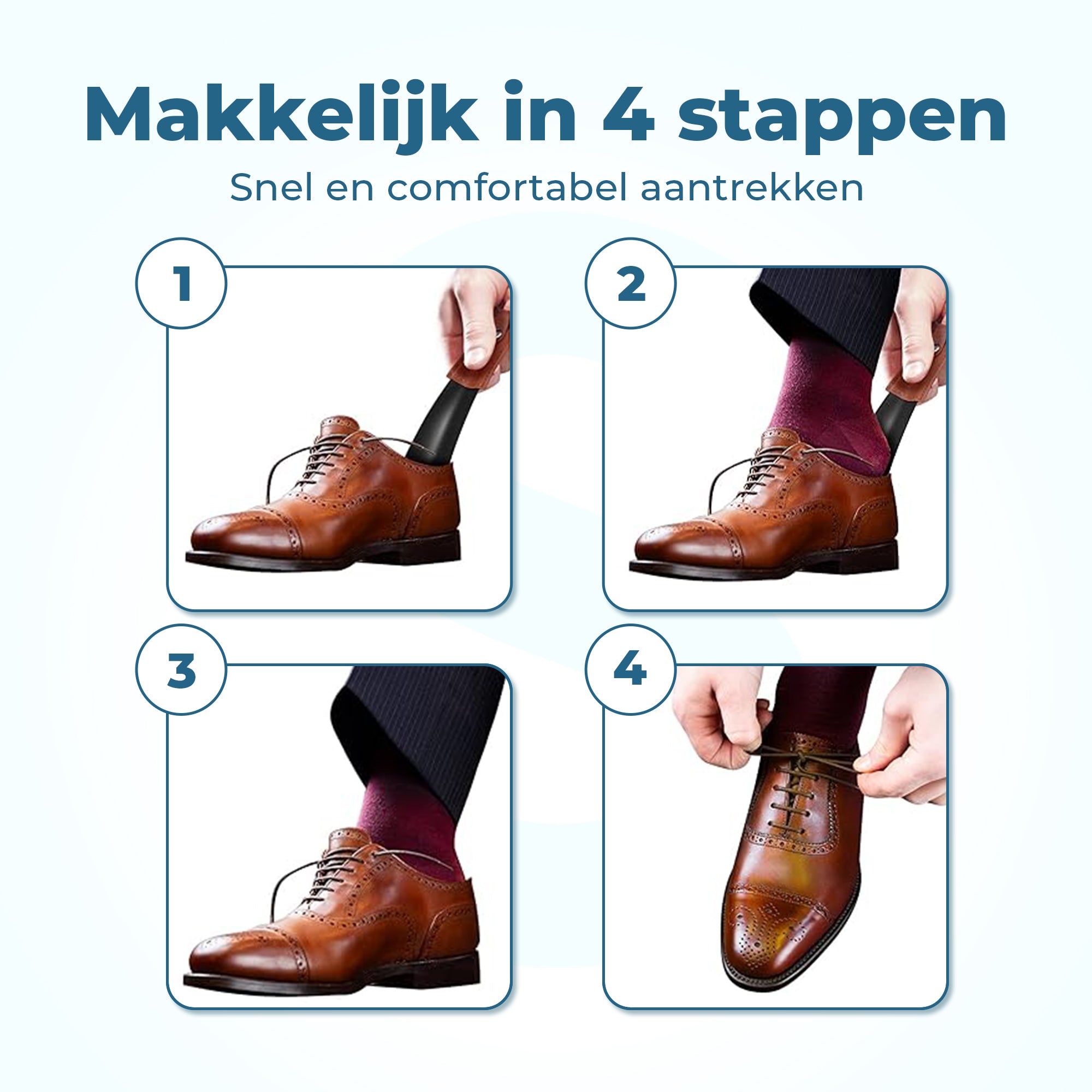 Shoeple Schoenlepel - 16cm Lang - RVS Duurzaam en extra sterk - Zwart