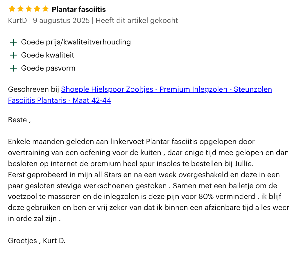 Shoeple Hielspoor Zooltjes - Premium Inlegzolen - Steunzolen Fasciitis Plantaris