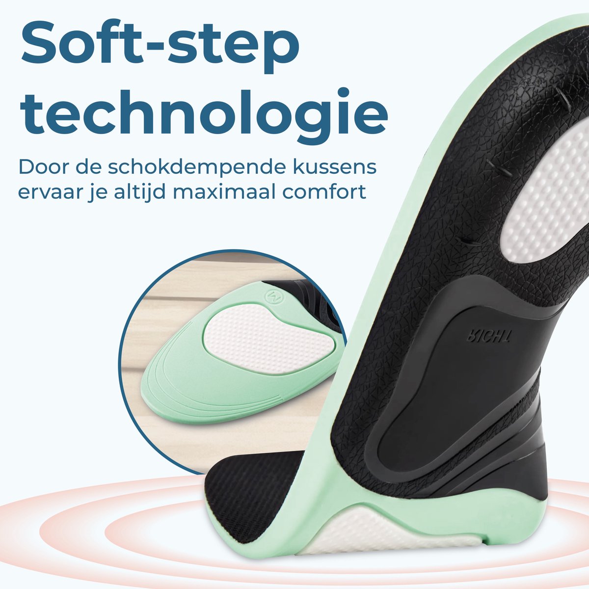 Shoeple Hielspoor Zooltjes - Premium Inlegzolen - Steunzolen Fasciitis Plantaris - Maat 42-44