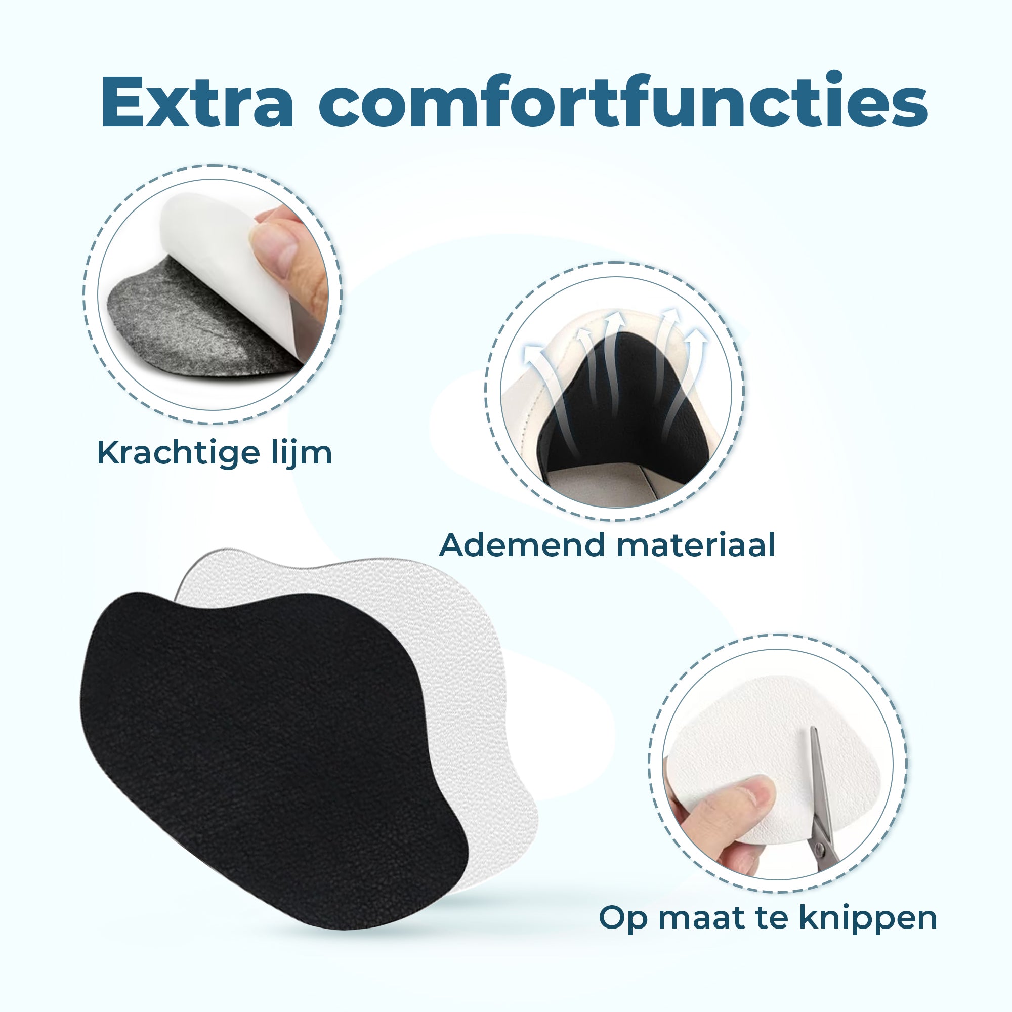 Shoeple Hak Reparatie Schoen (8 stuks) - Hielzooltjes - Inlegzool - Hakbeschermers - Wit & Zwart