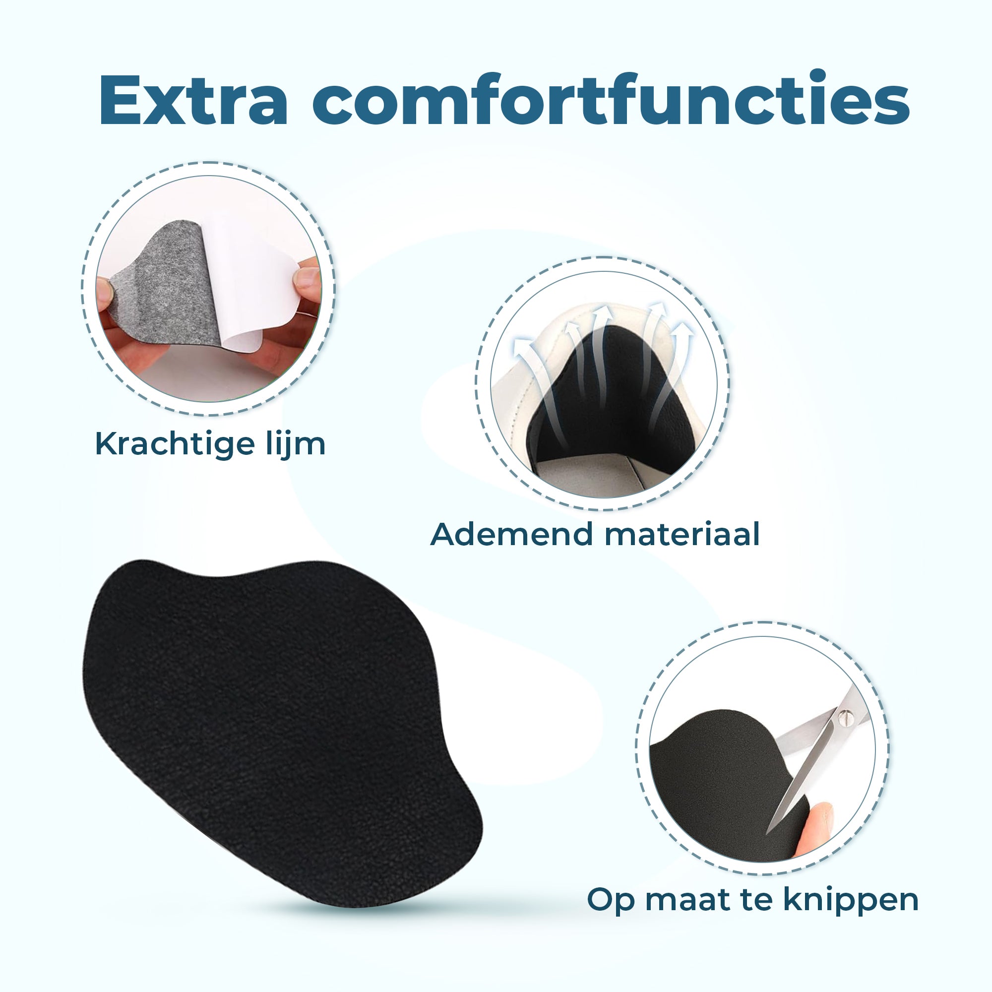 Shoeple Hak Reparatie Schoen (4 stuks) - Hielzooltjes - Inlegzool - Hakbeschermers - Zwart