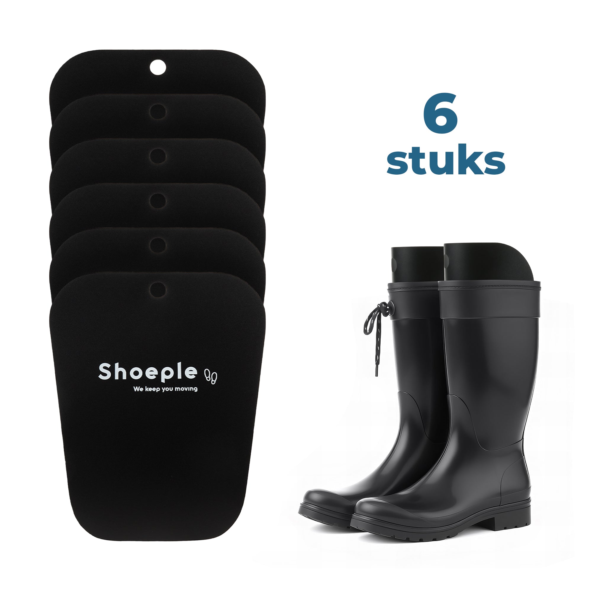 Shoeple Laarzenspanners (6 Stuks) - Laarzenhouder Paardrijlaarzen Dameslaars - 35 x 28 cm - Zwart
