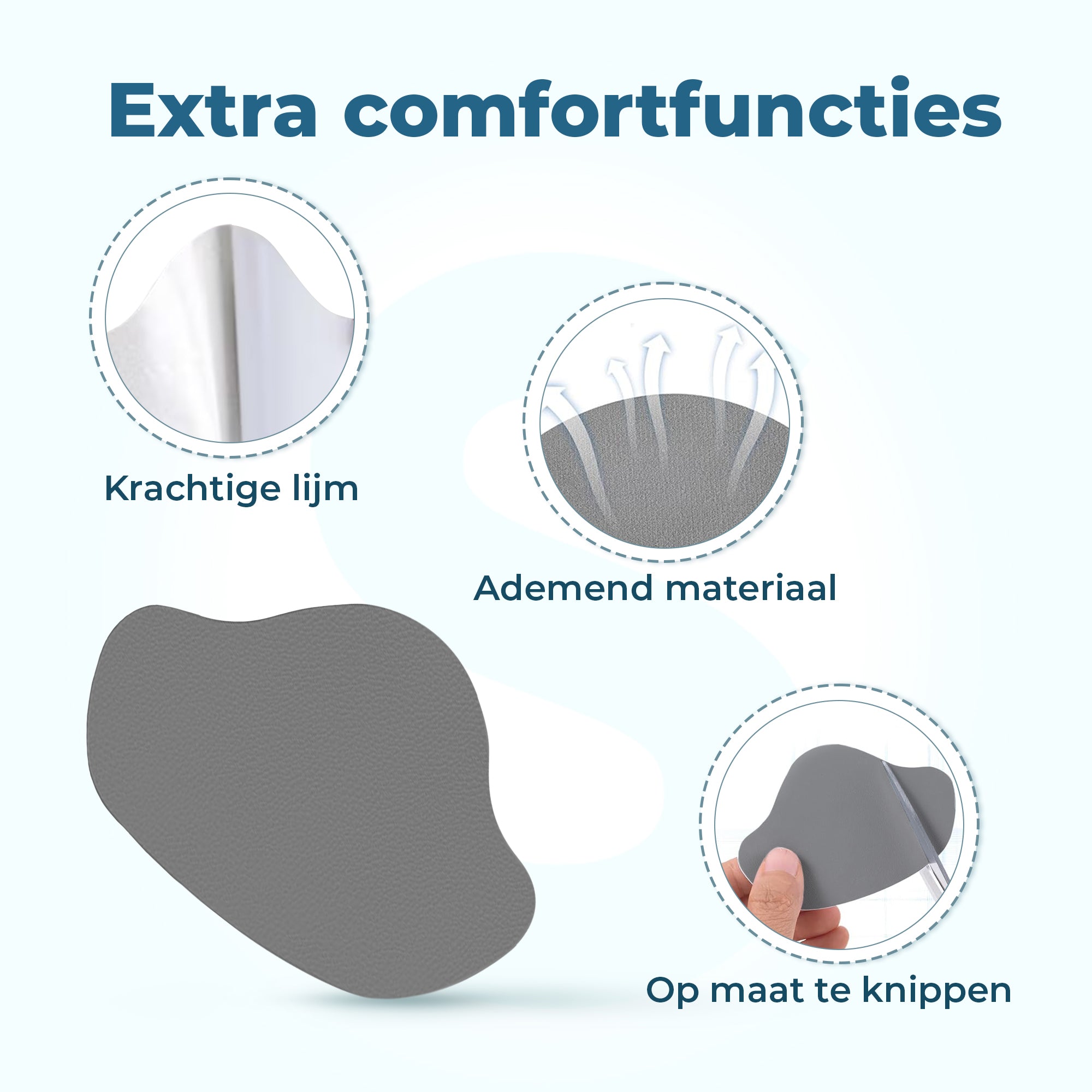 Shoeple Hak Reparatie Schoen (4 stuks) - Hielzooltjes - Inlegzool - Hakbeschermers - Grijs