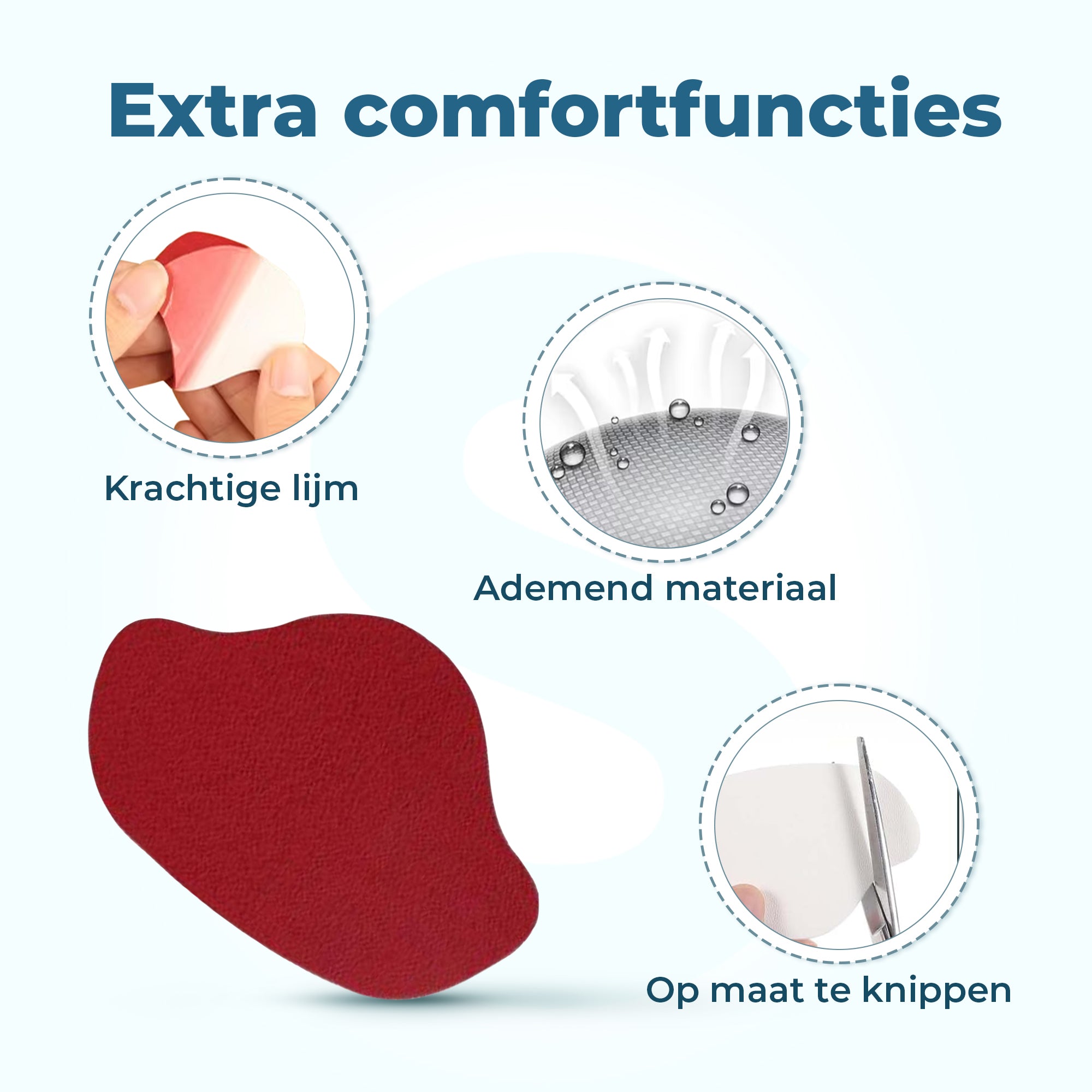 Shoeple Hak Reparatie Schoen (4 stuks) - Hielzooltjes - Inlegzool - Hakbeschermers - Rood