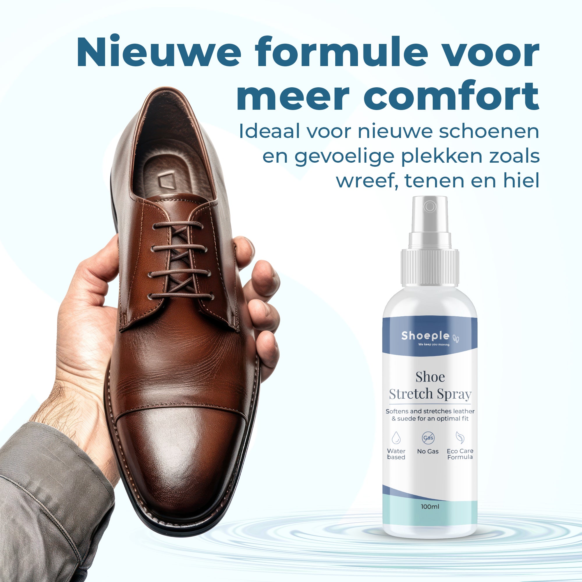 Shoeple Stretch Spray – Verzacht & Verruimt Schoenen - Comfortabel Inlopen - Voor Leer & Suède - 100 ml