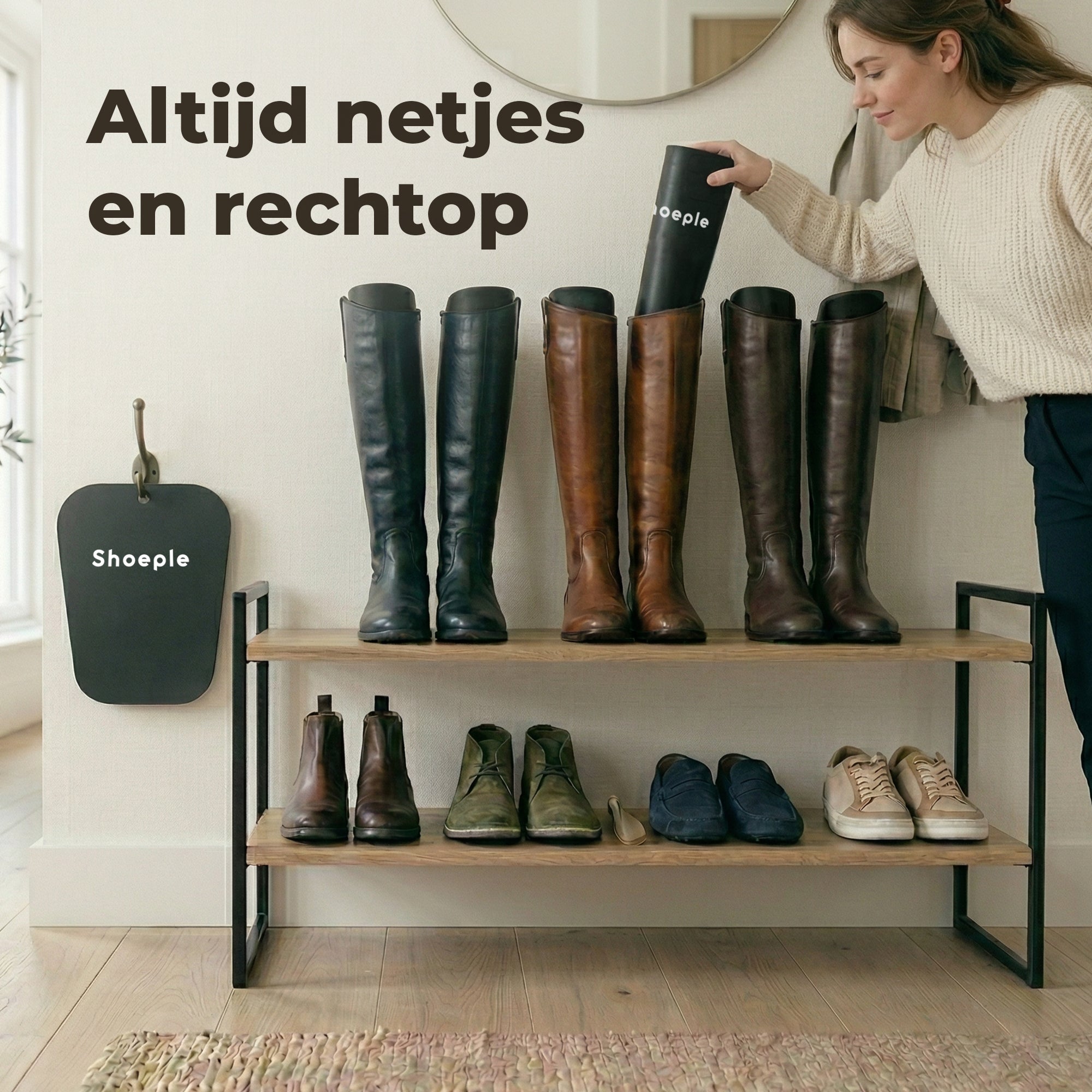 Shoeple Laarzenspanners (10 Stuks) - Laarzenhouder Paardrijlaarzen Dameslaars - 35 x 28 cm - Zwart