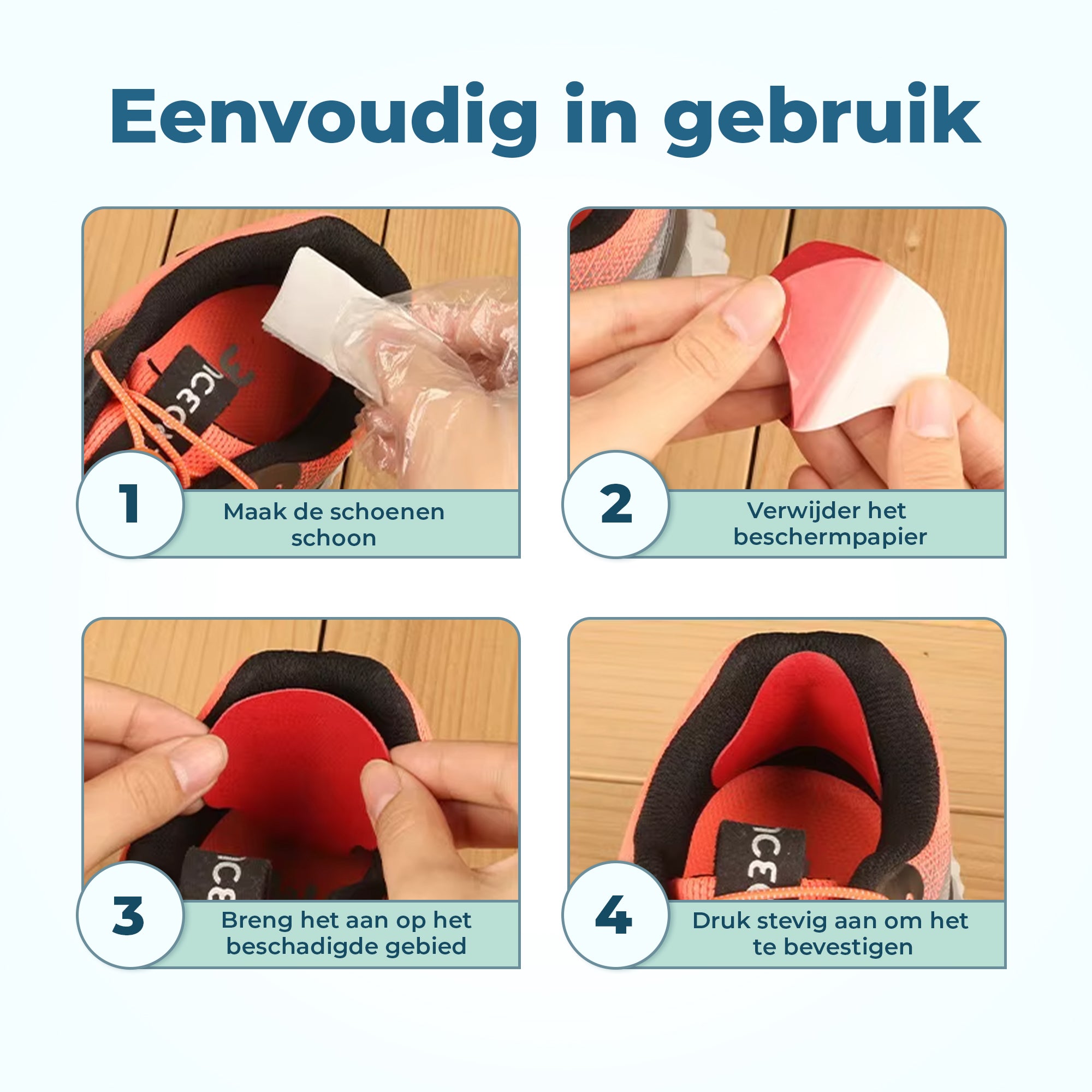 Shoeple Hak Reparatie Schoen (4 stuks) - Hielzooltjes - Inlegzool - Hakbeschermers - Rood