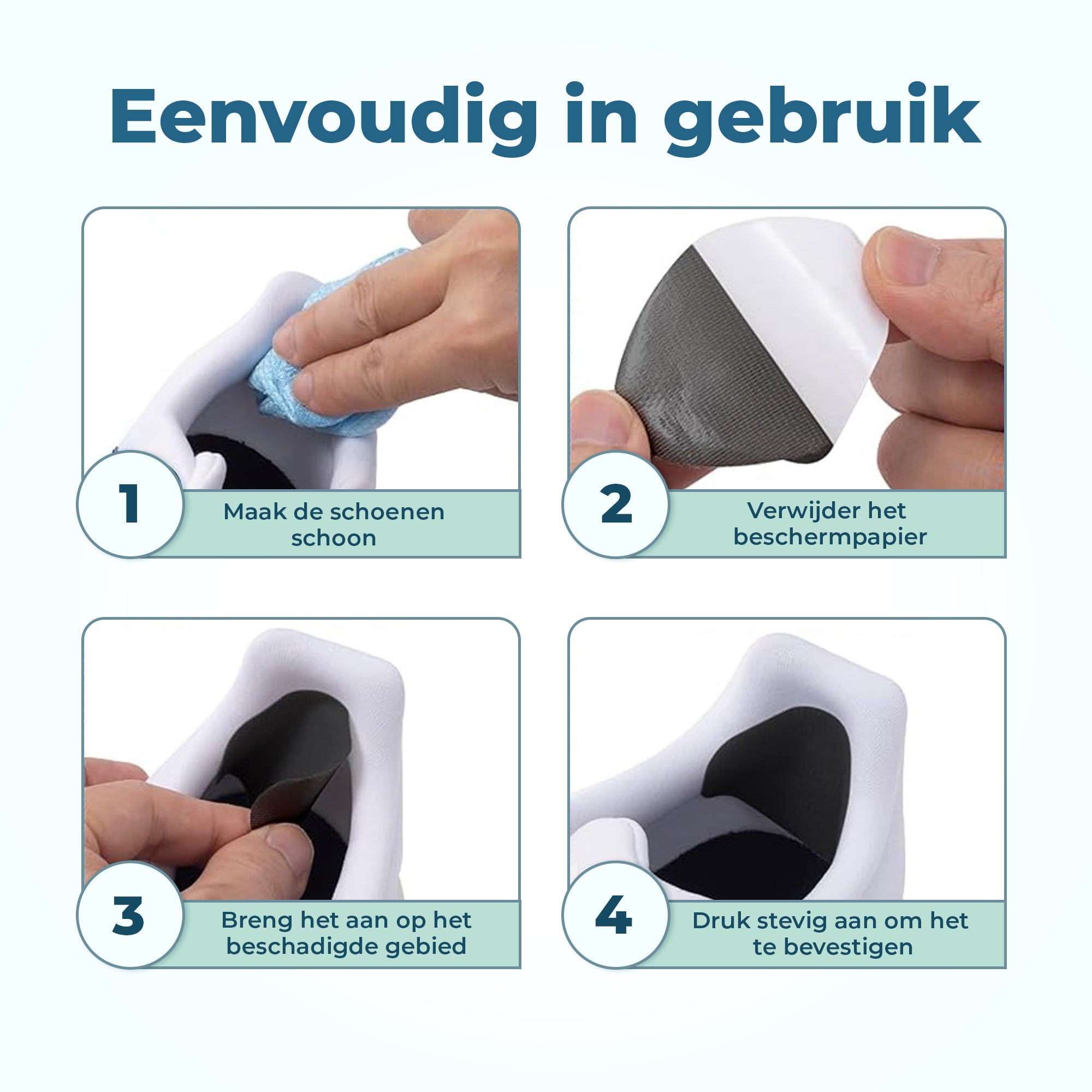 Shoeple Hak Reparatie Schoen (4 stuks) - Hielzooltjes - Inlegzool - Hakbeschermers - Zwart