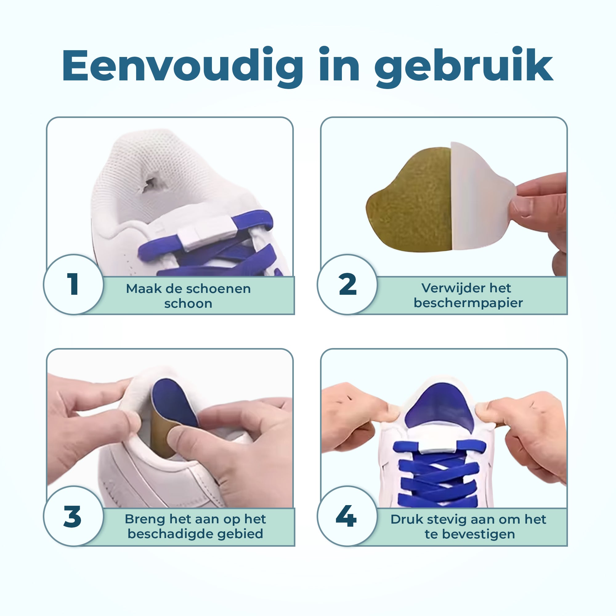 Shoeple Hak Reparatie Schoen (4 stuks) - Hielzooltjes - Inlegzool - Hakbeschermers - Blauw