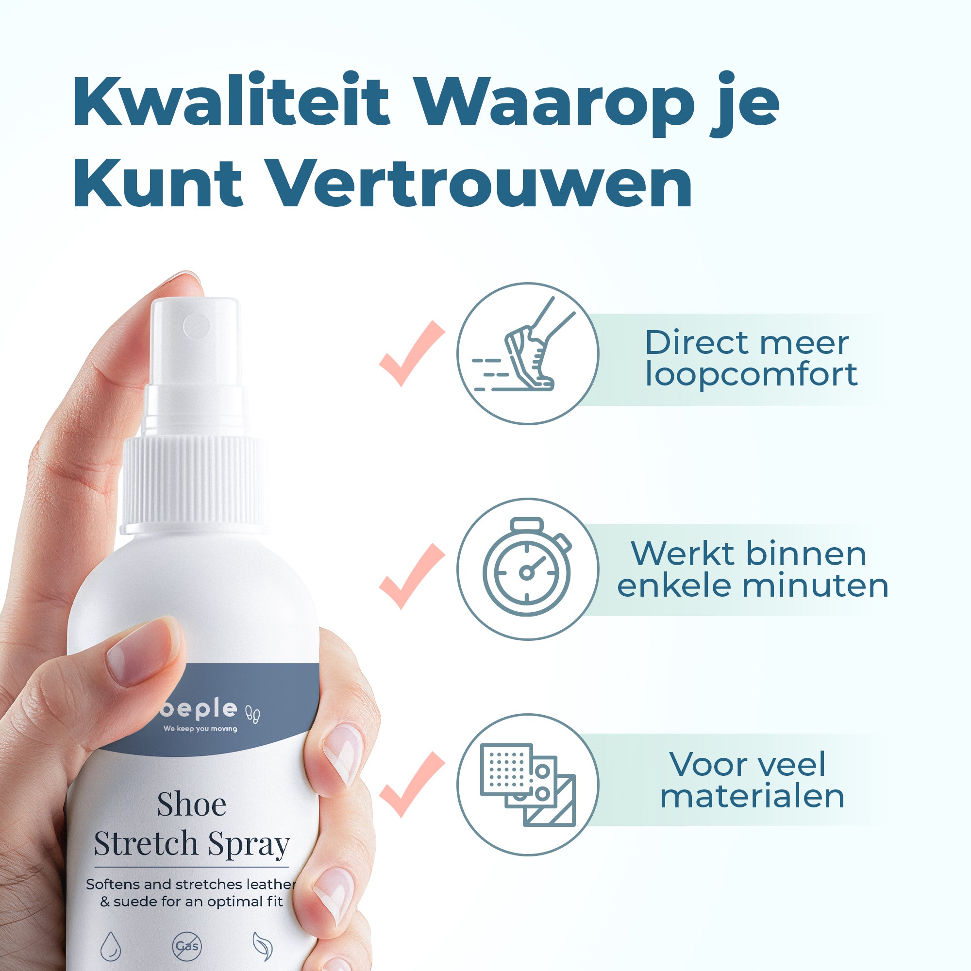 Shoeple Stretch Spray – Verzacht & Verruimt Schoenen - Comfortabel Inlopen - Voor Leer & Suède - 100 ml
