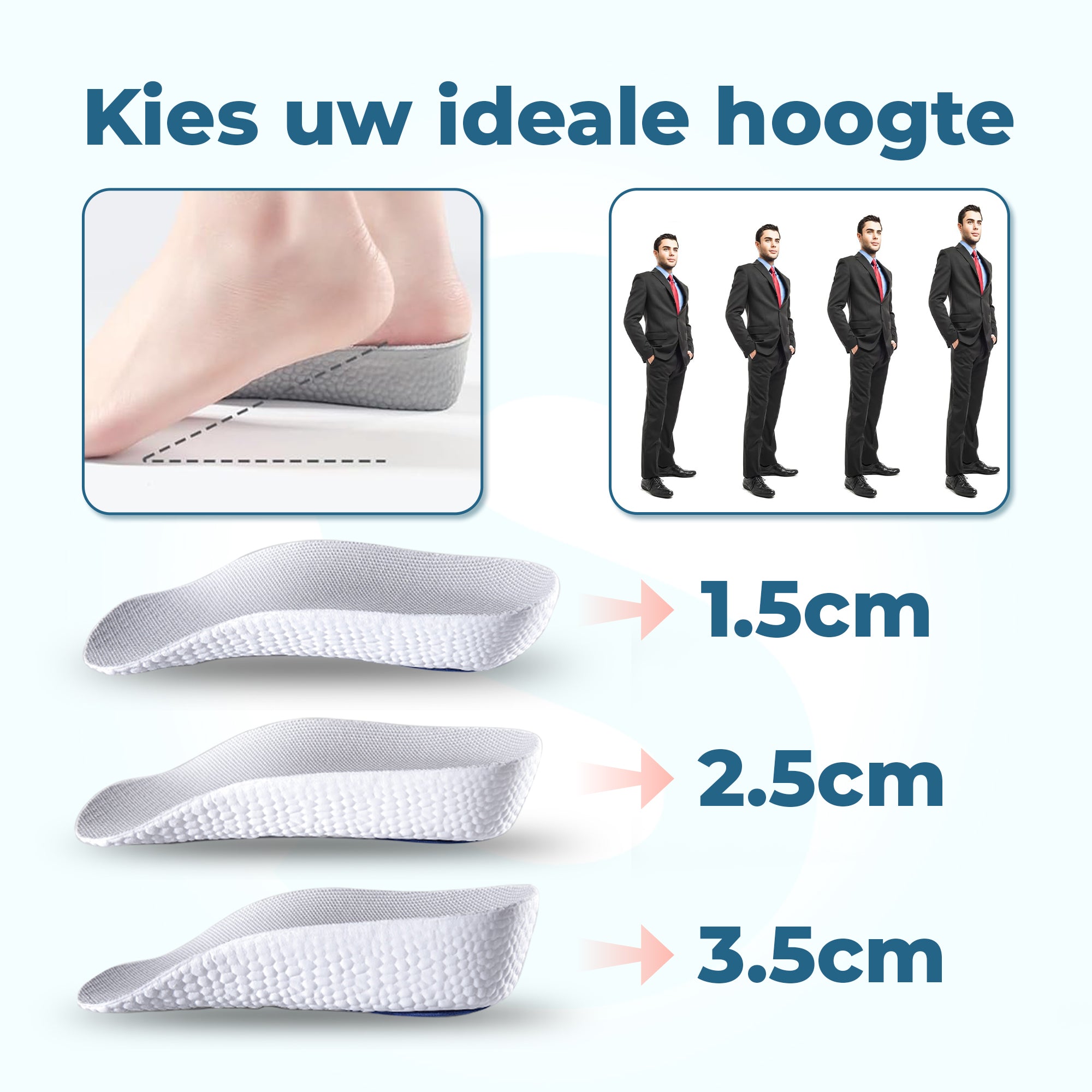 Shoeple Hakverhogende Inlegzolen - Set van 3