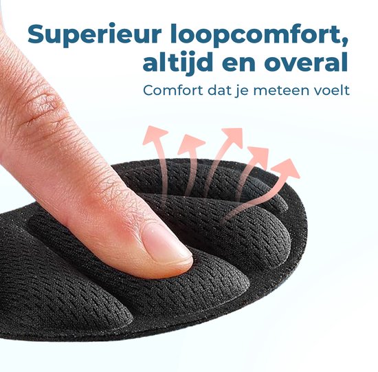 Shoeple Heelpad Flex (6 stuks) - Hielkussentjes voor Schoenen - Schoenverkleiner - Antislip Hielzool - Hielbeschermer - Zwart