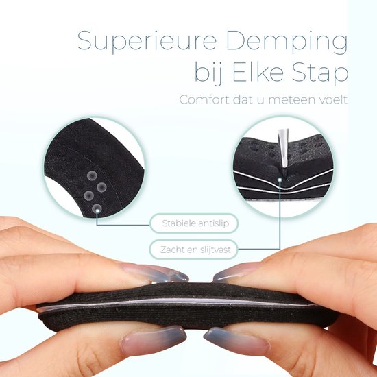 Shoeple Heelpad One (4 stuks) - Hielkussentjes voor Schoenen - Schoenverkleiner - Antislip Hielzool - Hielbeschermer - Zwart