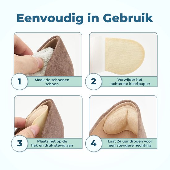Shoeple Heelpad Comfortmax (6 stuks) - Hielkussentjes voor Schoenen - Schoenverkleiner - Antislip Hielzool - Hielbeschermer - Wit