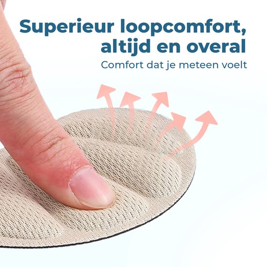 Shoeple Heelpad Flex (6 stuks) - Hielkussentjes voor Schoenen - Schoenverkleiner - Antislip Hielzool - Hielbeschermer - Beige