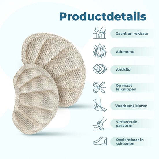 Shoeple Heelpad Flex (6 stuks) - Hielkussentjes voor Schoenen - Schoenverkleiner - Antislip Hielzool - Hielbeschermer - Beige