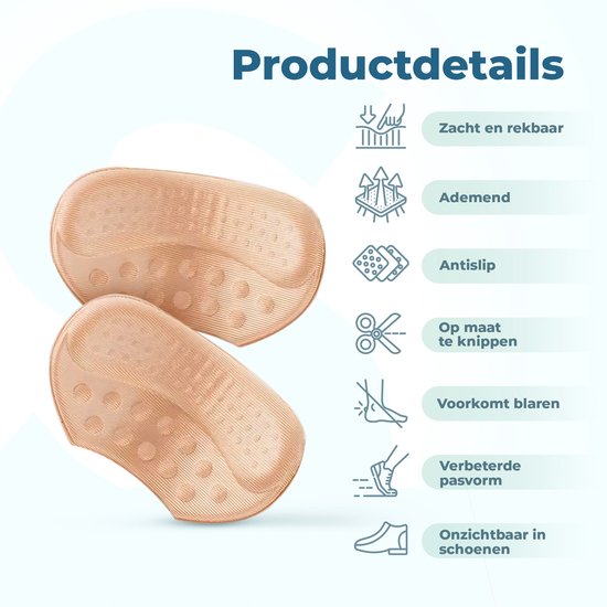 Shoeple Heelpad One (4 stuks) - Hielkussentjes voor Schoenen - Schoenverkleiner - Antislip Hielzool - Hielbeschermer - Beige