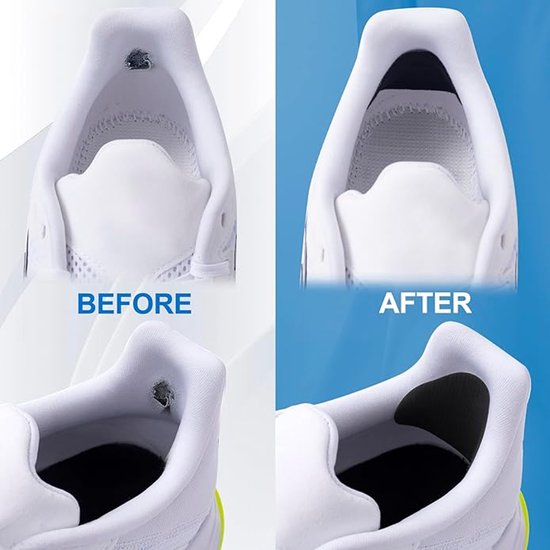 Shoeple Hak Reparatie Schoen (8 stuks) - Hielzooltjes - Inlegzool - Hakbeschermers - Wit & Zwart