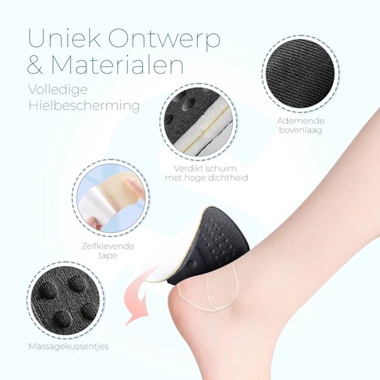 Shoeple Heelpad One (4 stuks) - Hielkussentjes voor Schoenen - Schoenverkleiner - Antislip Hielzool - Hielbeschermer - Zwart