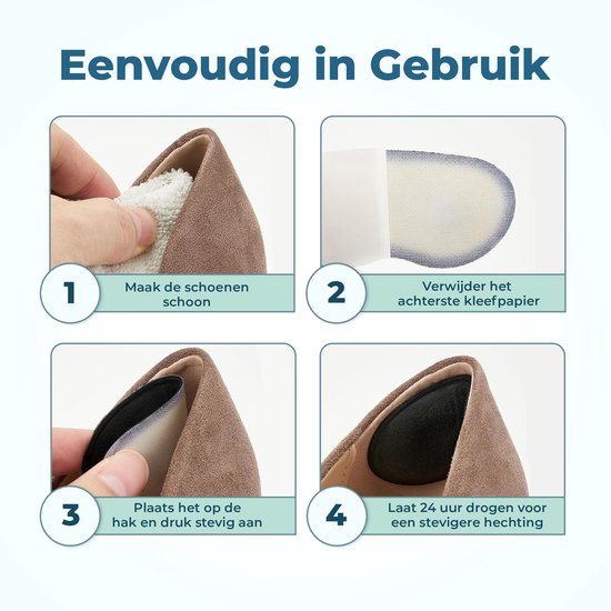 Shoeple Heelpad Comfortmax (6 stuks) - Hielkussentjes voor Schoenen - Schoenverkleiner - Antislip Hielzool - Hielbeschermer - Zwart