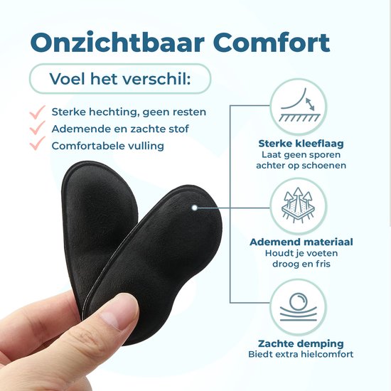 Shoeple Heelpad Comfortmax (6 stuks) - Hielkussentjes voor Schoenen - Schoenverkleiner - Antislip Hielzool - Hielbeschermer - Zwart