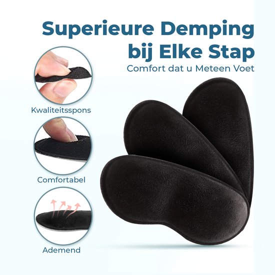Shoeple Heelpad Comfortmax (6 stuks) - Hielkussentjes voor Schoenen - Schoenverkleiner - Antislip Hielzool - Hielbeschermer - Zwart