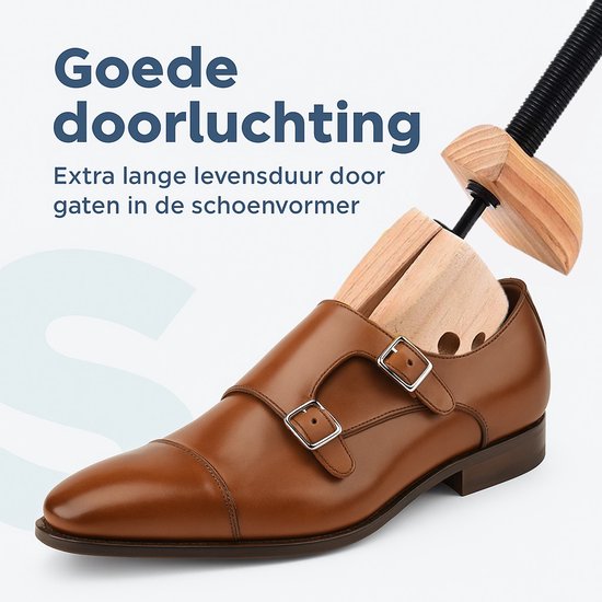 Shoeple Schoenspanner (2 stuks) Hout - Maat 41 t/m 45 - Verstelbare Schoenoprekker - Schoenvormer