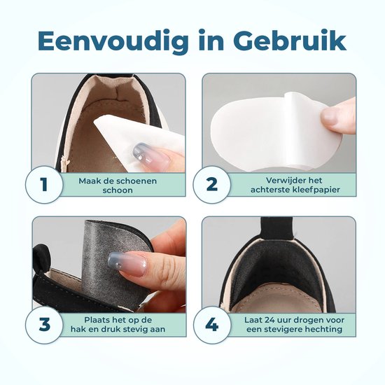 Shoeple Heelpad One (4 stuks) - Hielkussentjes voor Schoenen - Schoenverkleiner - Antislip Hielzool - Hielbeschermer - Zwart