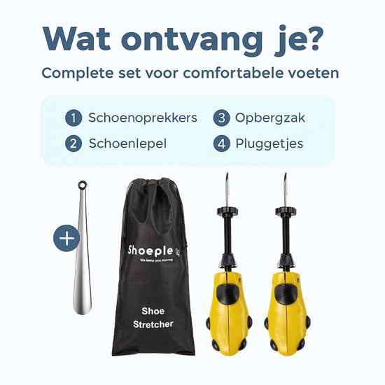Shoeple Schoenspanner (2 stuks) - Maat 40 t/m 47 - Verstelbare Schoenoprekker - Schoenvormer