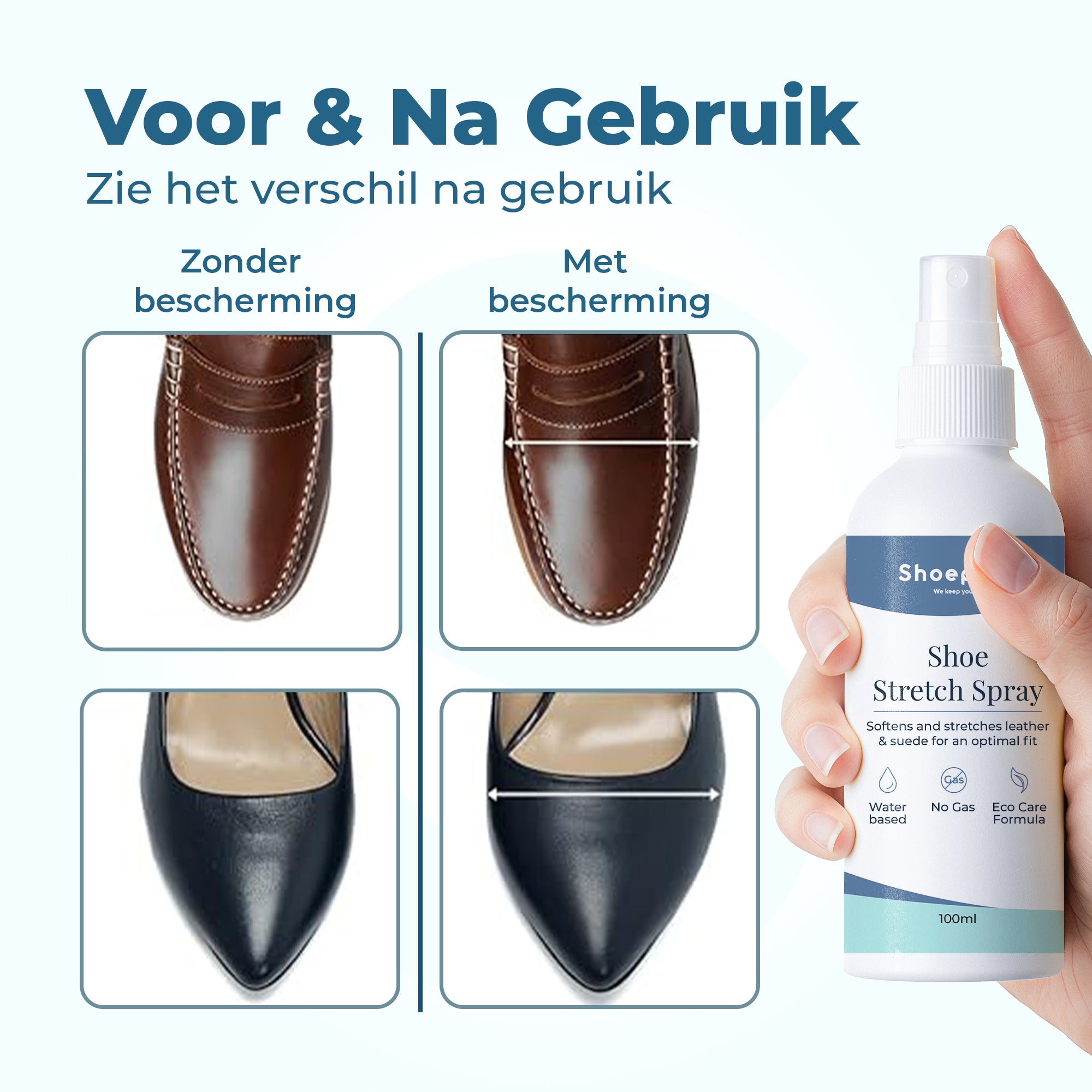 Shoeple Stretch Spray – Verzacht & Verruimt Schoenen - Comfortabel Inlopen - Voor Leer & Suède - 100 ml