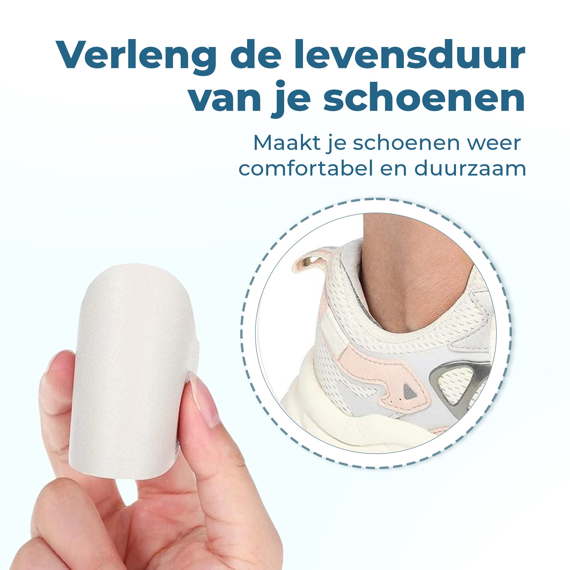 Shoeple Hak Reparatie Schoen (4 stuks) - Hielzooltjes - Inlegzool - Hakbeschermers - Wit