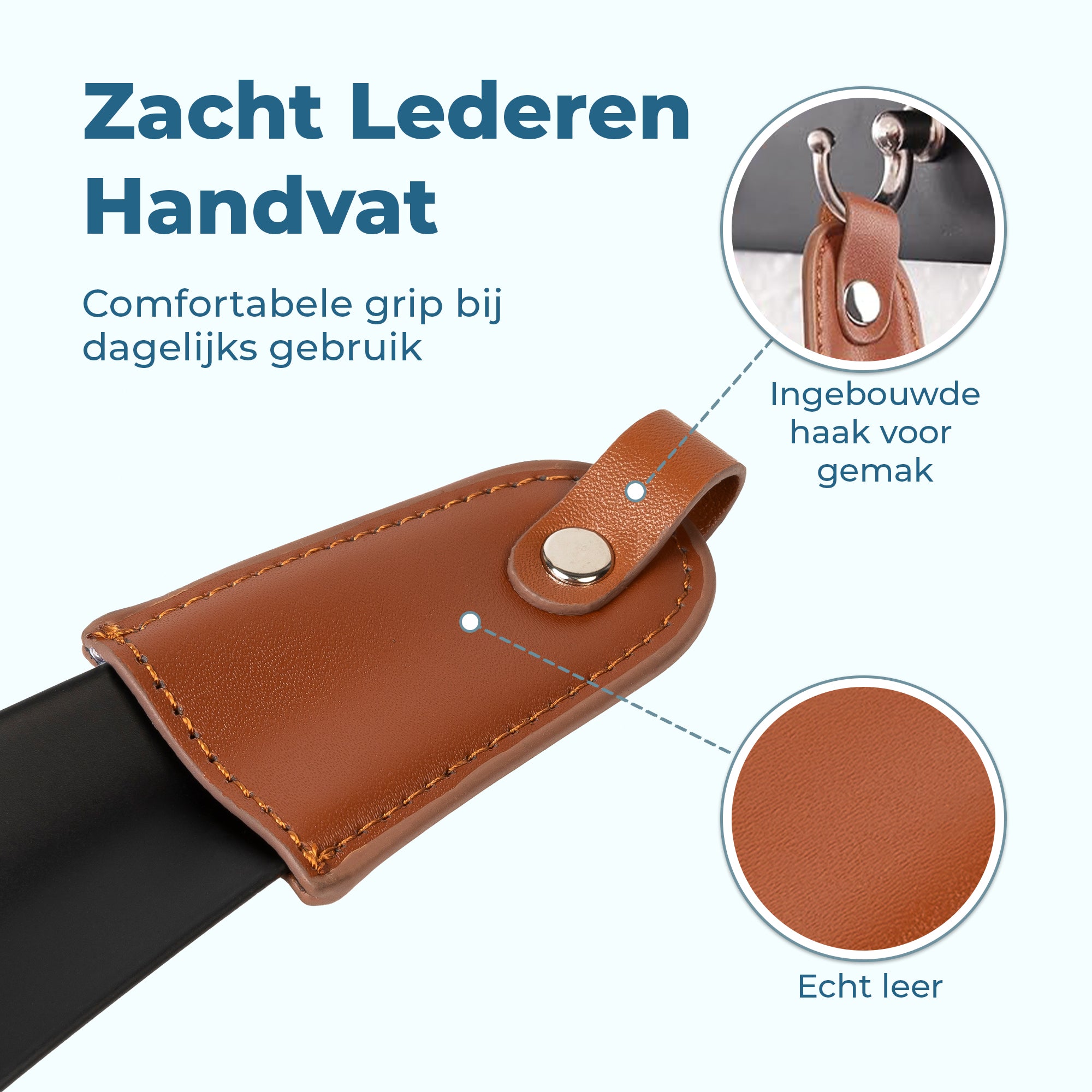 Shoeple Schoenlepel - 16cm Lang - RVS Duurzaam en extra sterk - Zwart