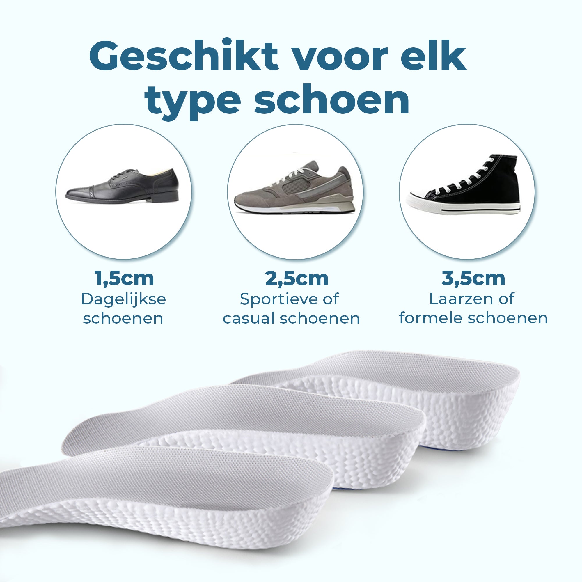 Shoeple Hakverhogende Inlegzolen - Set van 3