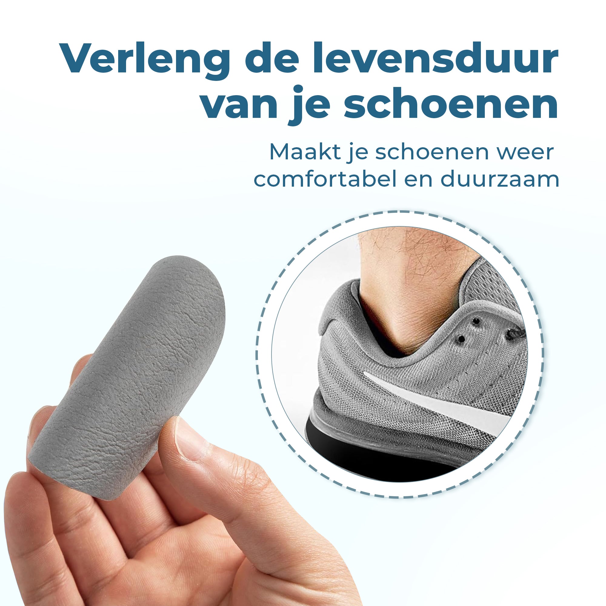 Shoeple Hak Reparatie Schoen (4 stuks) - Hielzooltjes - Inlegzool - Hakbeschermers - Grijs