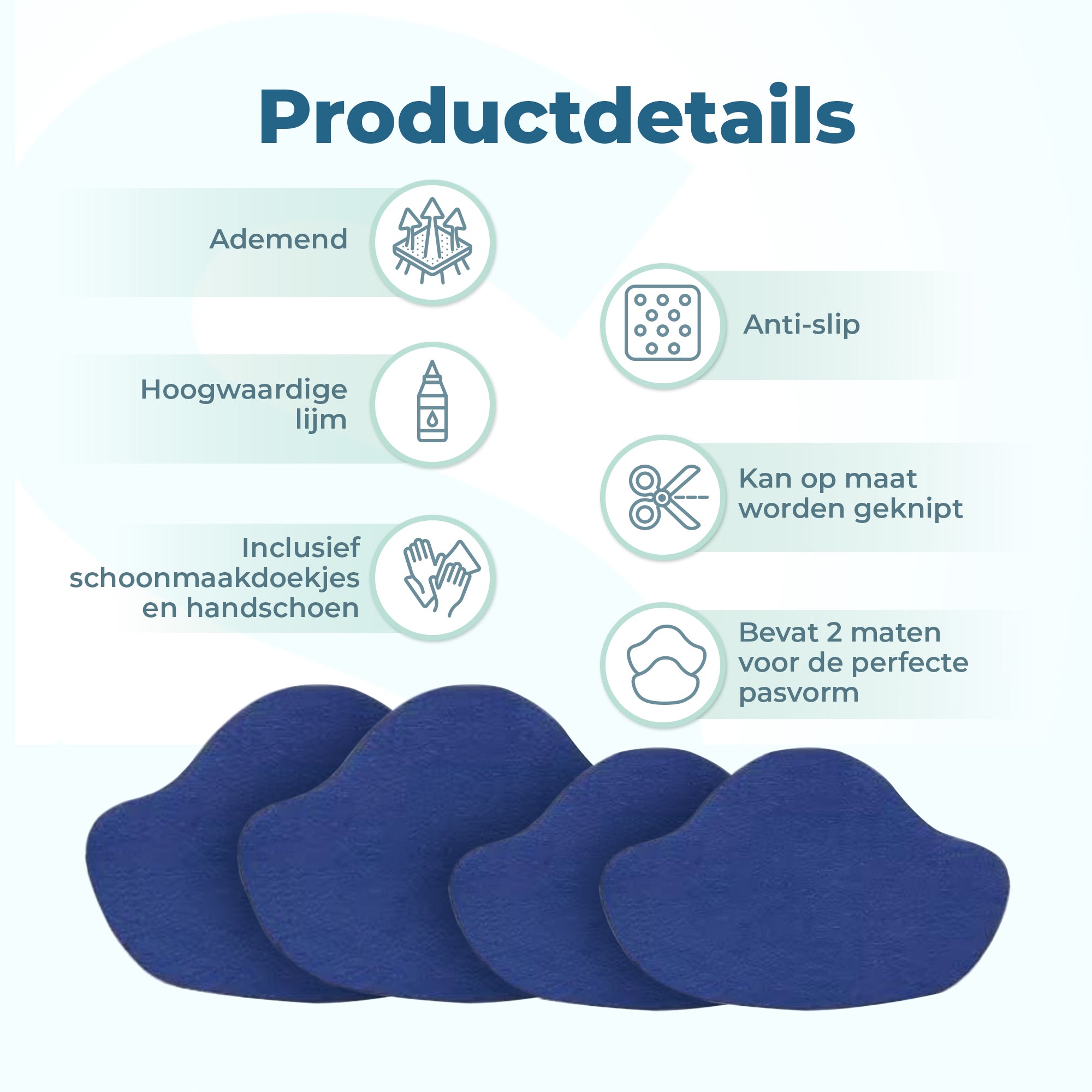 Shoeple Hak Reparatie Schoen (4 stuks) - Hielzooltjes - Inlegzool - Hakbeschermers - Blauw