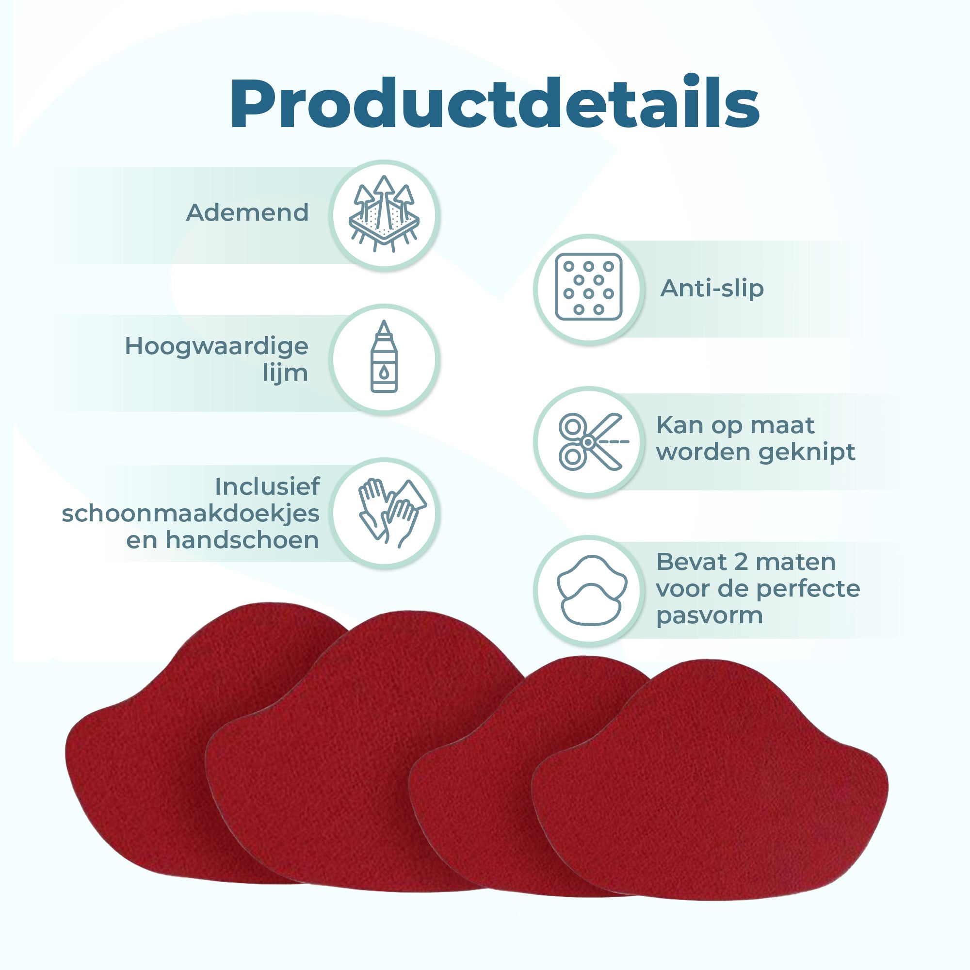 Shoeple Hak Reparatie Schoen (4 stuks) - Hielzooltjes - Inlegzool - Hakbeschermers - Rood