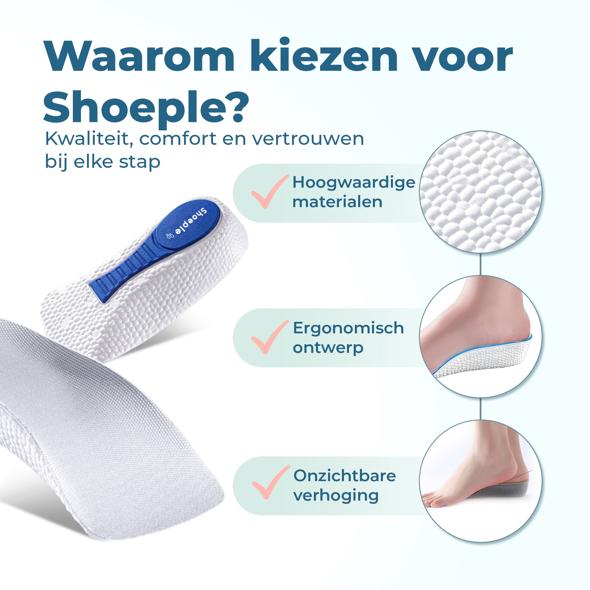 Shoeple Hakverhogende Inlegzolen - Set van 3