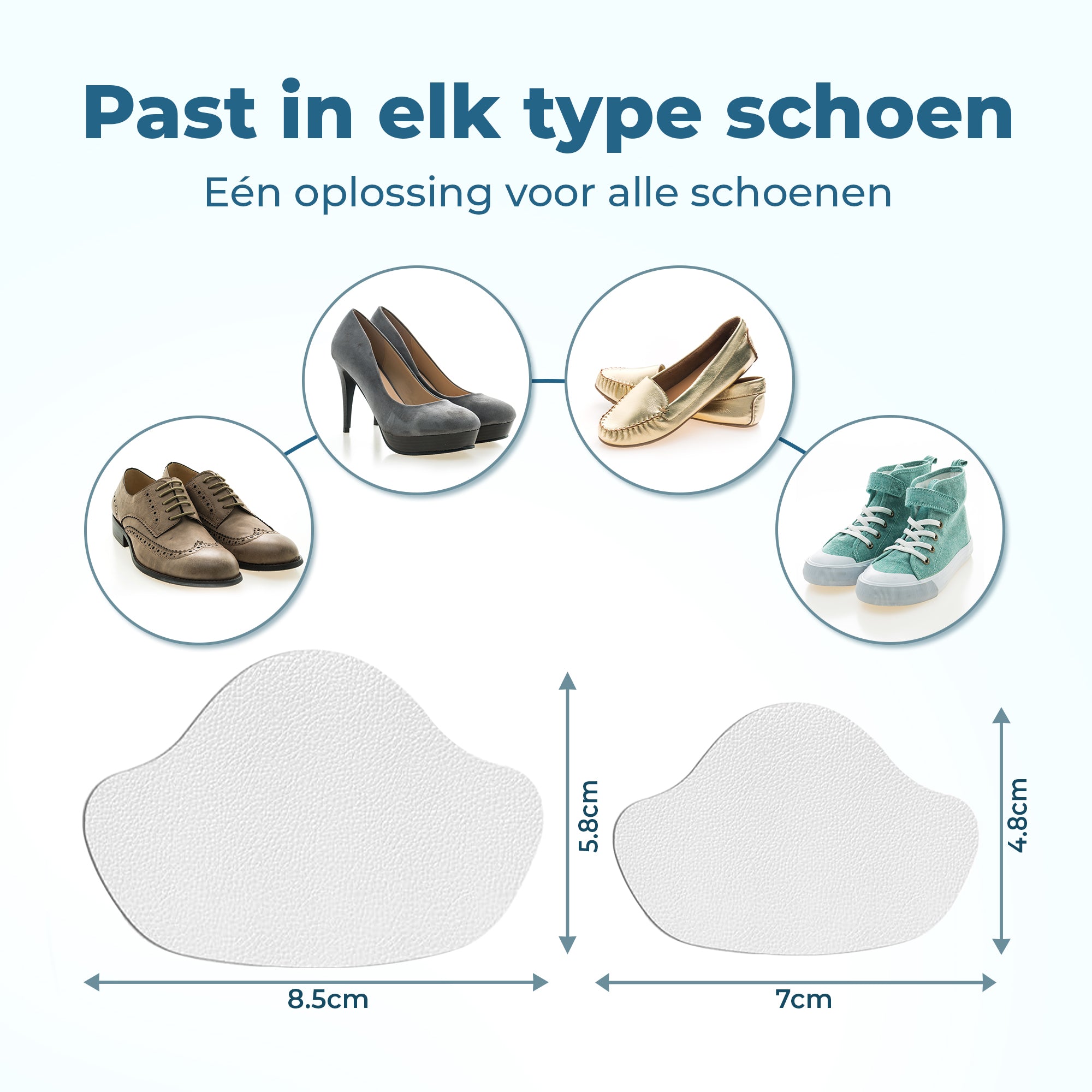 Shoeple Hak Reparatie Schoen (4 stuks) - Hielzooltjes - Inlegzool - Hakbeschermers - Wit