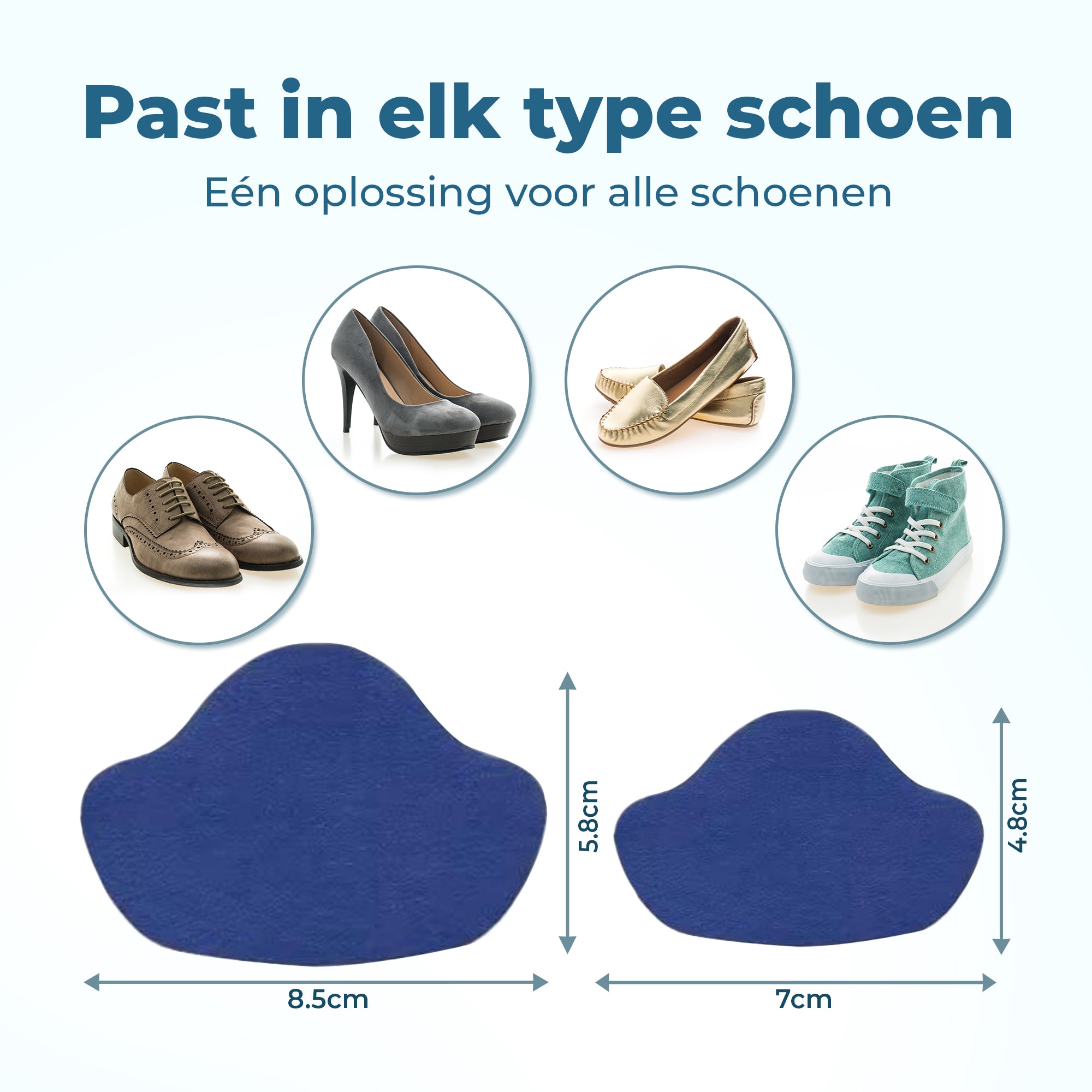 Shoeple Hak Reparatie Schoen (4 stuks) - Hielzooltjes - Inlegzool - Hakbeschermers - Blauw