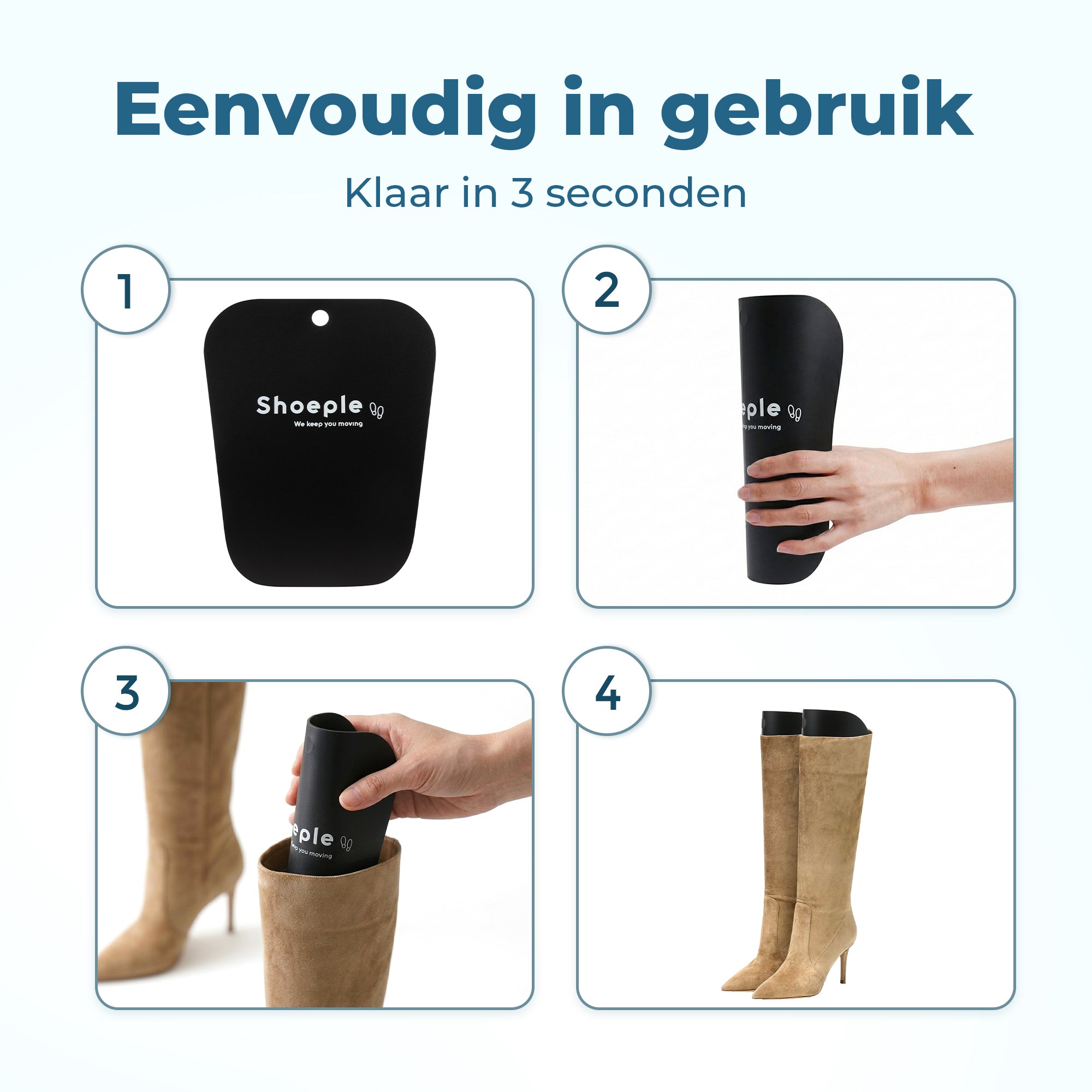 Shoeple Laarzenspanners (6 Stuks) - Laarzenhouder Paardrijlaarzen Dameslaars - 35 x 28 cm - Zwart