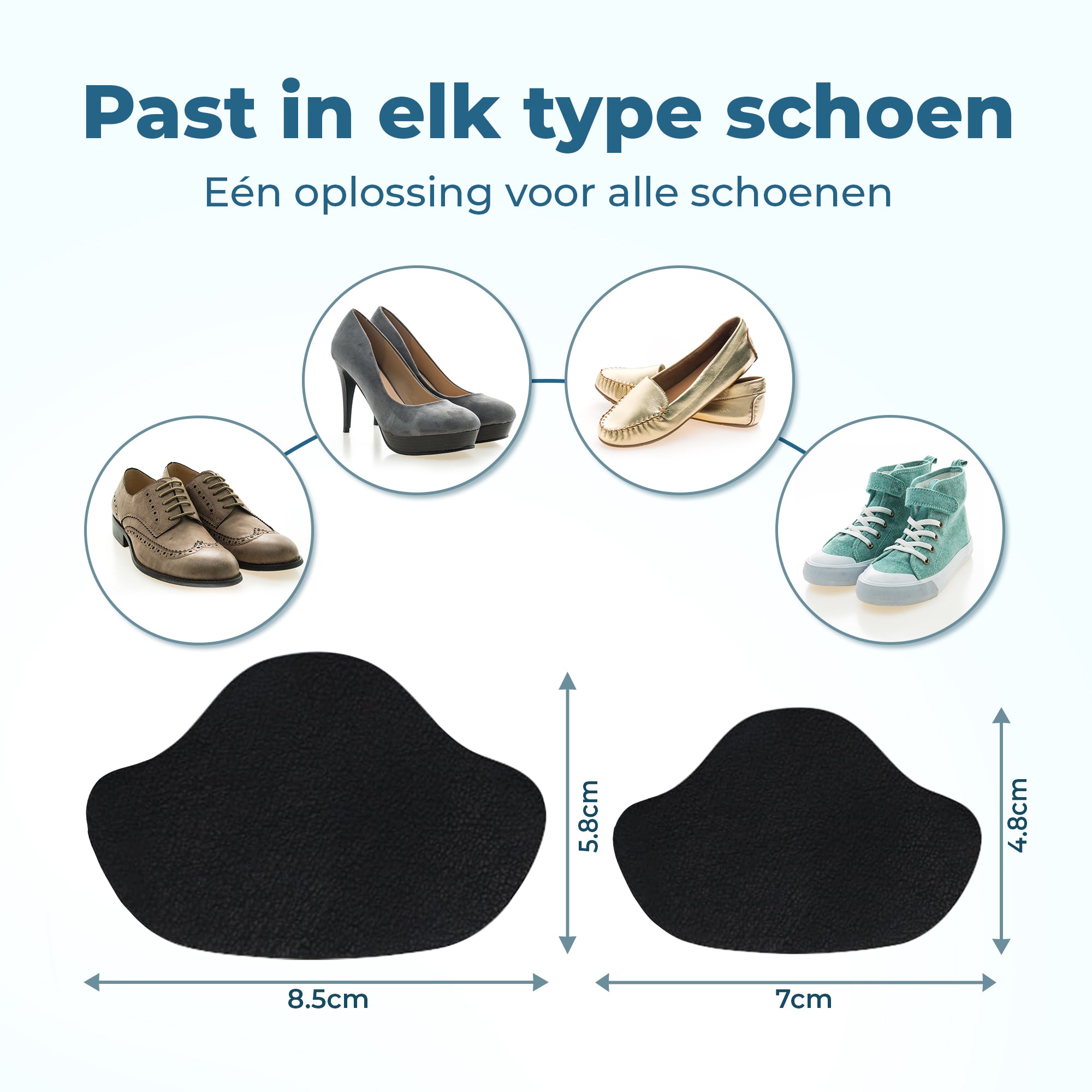 Shoeple Hak Reparatie Schoen (4 stuks) - Hielzooltjes - Inlegzool - Hakbeschermers - Zwart