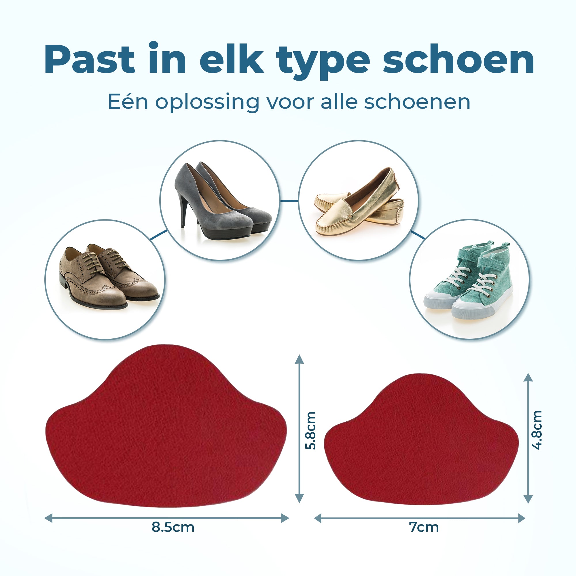 Shoeple Hak Reparatie Schoen (4 stuks) - Hielzooltjes - Inlegzool - Hakbeschermers - Rood
