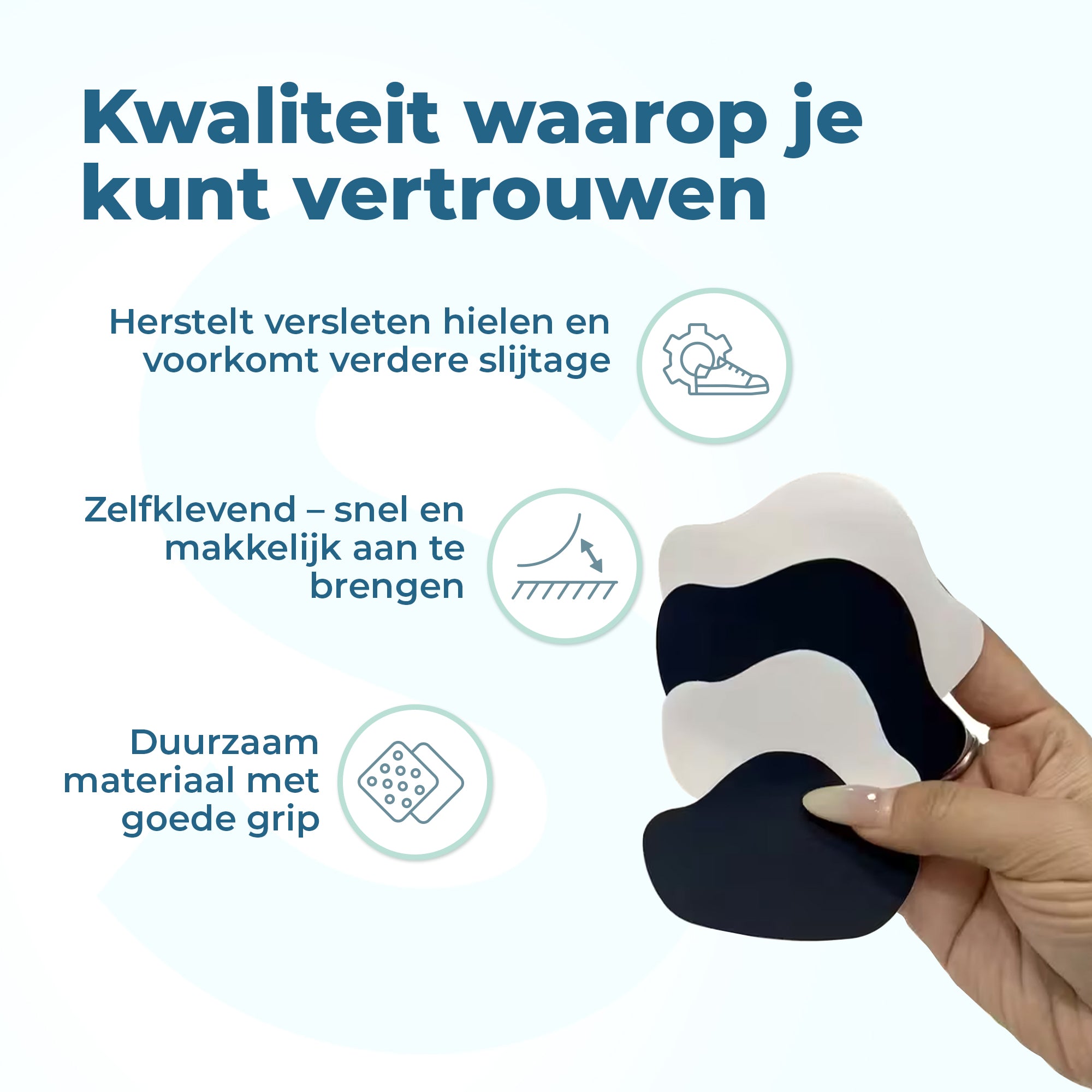 Shoeple Hak Reparatie Schoen (8 stuks) - Hielzooltjes - Inlegzool - Hakbeschermers - Wit & Zwart