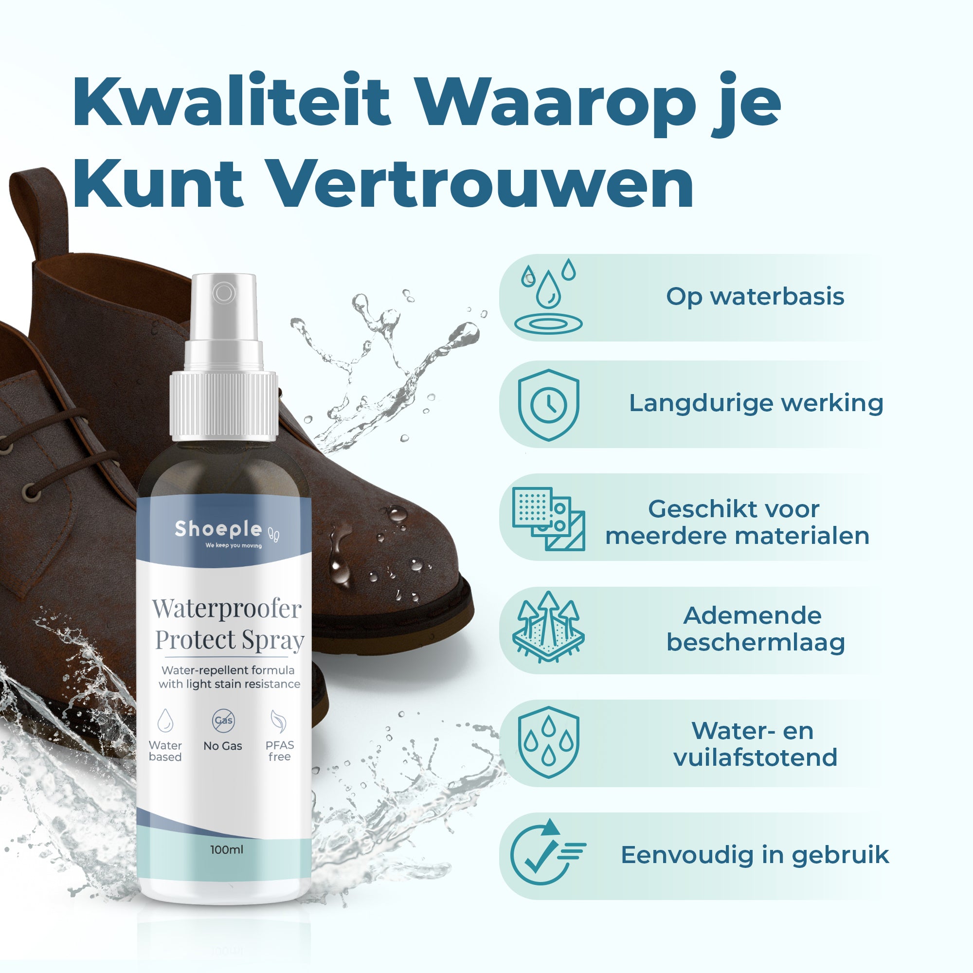 Shoeple Protect Spray – Waterproofer voor Schoenen – 100ml – Beschermt Leer, Suède & Textiel