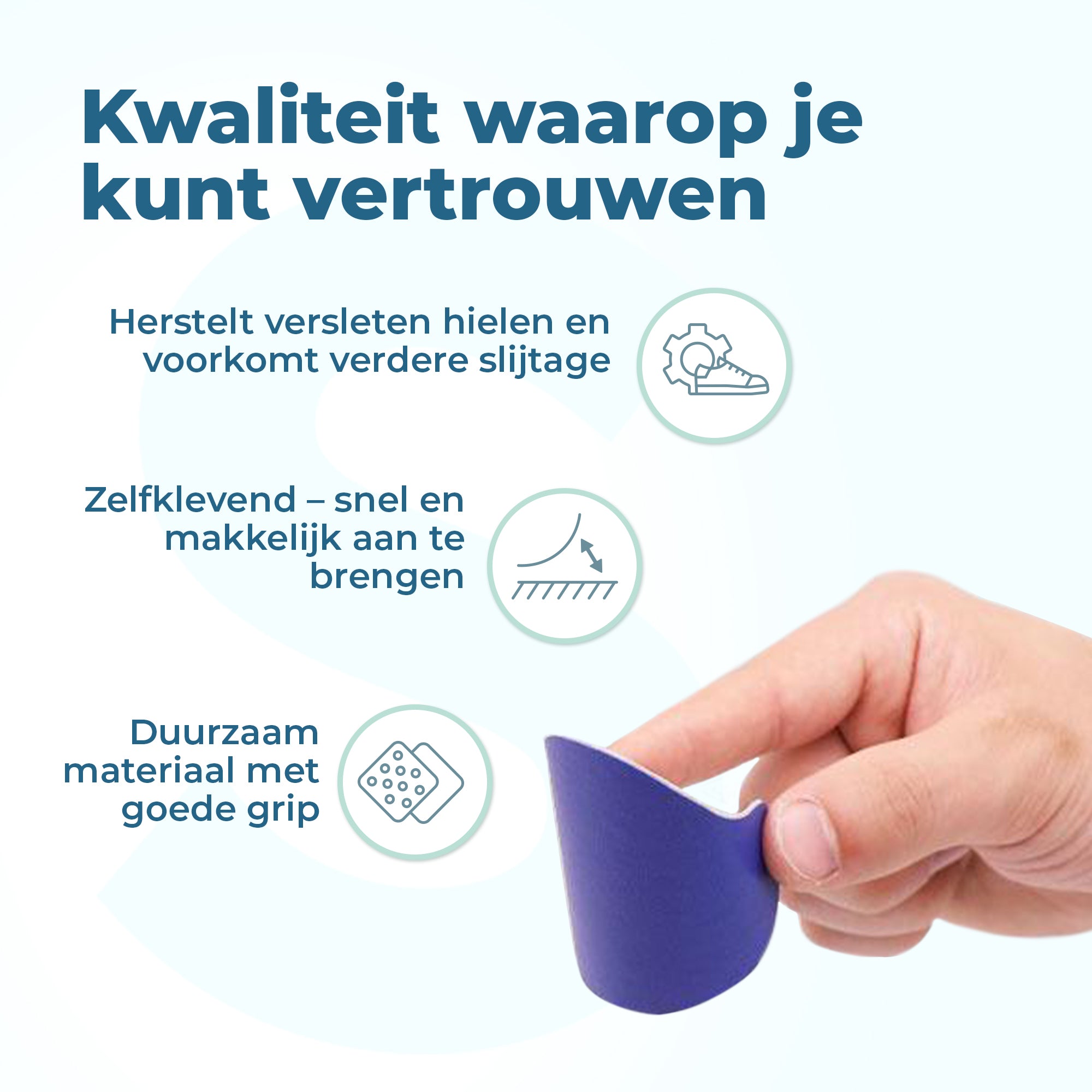 Shoeple Hak Reparatie Schoen (4 stuks) - Hielzooltjes - Inlegzool - Hakbeschermers - Blauw