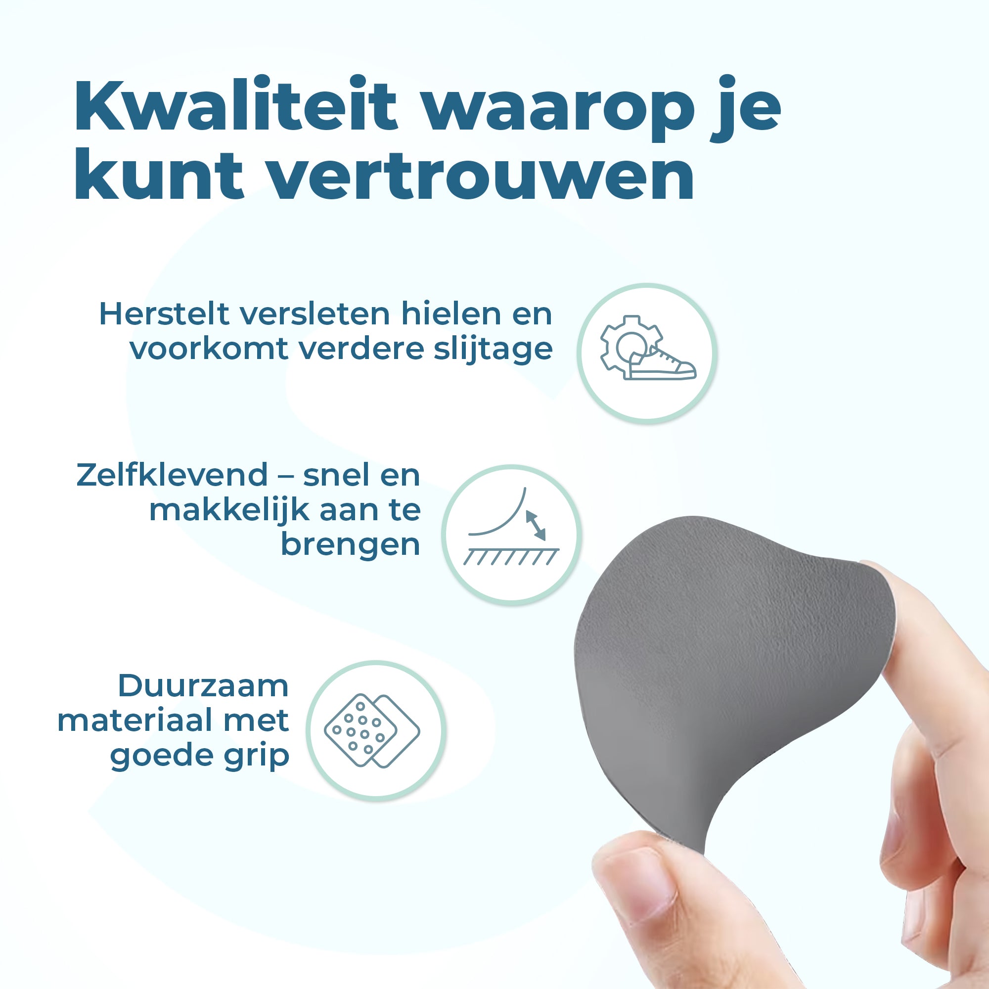 Shoeple Hak Reparatie Schoen (4 stuks) - Hielzooltjes - Inlegzool - Hakbeschermers - Grijs